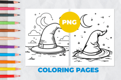 Witch hat Coloring Pages | Coloring book Product Image 1
