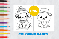 Little pet puppy in a hat Coloring Pages | Coloring book Product Image 1