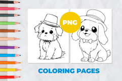 Little pet puppy in a hat Coloring Pages | Coloring book Product Image 1