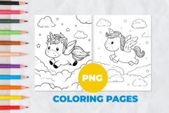 Magical Pet Unicorn Coloring Pages | Coloring book Product Image 1