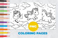 Magical Pet Unicorn Coloring Pages | Coloring book Product Image 1
