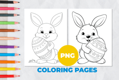 Easter bunny with eggs Coloring Page | Coloring book Product Image 1