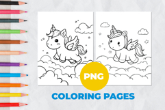 Magical Pet Unicorn Coloring Pages | Coloring book Product Image 1