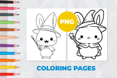 Magical Pet Rabbit Wizard Coloring Pages | Coloring book Product Image 1