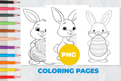 Easter bunny with eggs Coloring Page | Coloring book Product Image 1