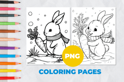 Rabbit with carrot Coloring Pages | Coloring book Product Image 1