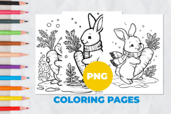 Rabbit with carrot Coloring Pages | Coloring book Product Image 1