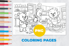 Bear in the kitchen Coloring Pages | Coloring book Product Image 1