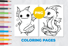 Sea monster Coloring Page | Coloring book Product Image 1