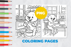 Bear in the kitchen Coloring Pages | Coloring book Product Image 1