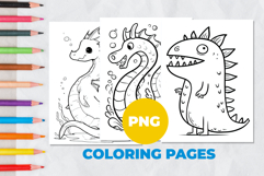 Sea monster Coloring Page | Coloring book Product Image 1