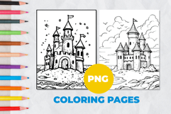 Sand castle Coloring Page | Coloring book Product Image 1