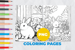 Rabbit in the garden Coloring Page | Coloring book Product Image 1