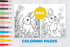Rabbit in the garden Coloring Page | Coloring book Product Image 1