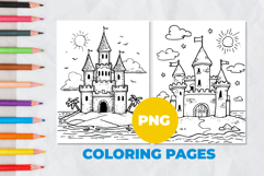 Sand castle Coloring Page | Coloring book Product Image 1