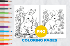 Rabbit in the garden Coloring Page | Coloring book Product Image 1
