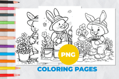 Rabbit gardener Coloring Page | Coloring book Product Image 1