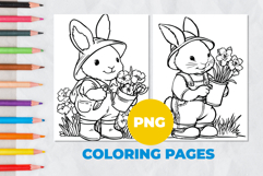 Rabbit gardener Coloring Page | Coloring book Product Image 1