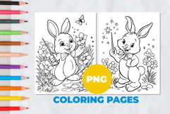 Rabbit in the garden Coloring Page | Coloring book Product Image 1