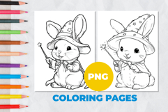 Rabbit the Wizard Coloring Page | Coloring book Product Image 1