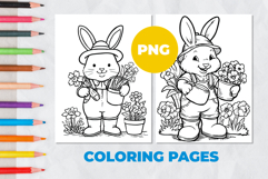 Rabbit gardener Coloring Page | Coloring book Product Image 1