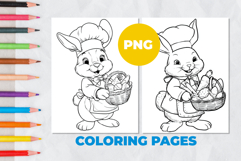 Rabbit cook Coloring Page | Coloring book Product Image 1