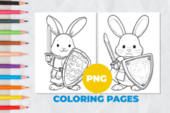 Rabbit Knight Coloring Page | Coloring book Product Image 1