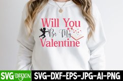 will you be my valentine SVG Cut File, Be My Valentine SVG Product Image 1
