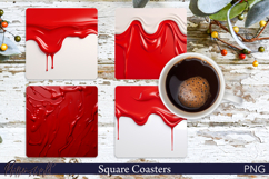 Halloween Coasters | Dripping Red Paint Designs Product Image 1