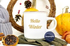 Winter Camping mug mockup PSD, mug mock up JPG Winter Product Image 2