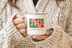 Baked with love. Retro chtristmas quote SVG. Product Image 3