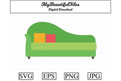 sofa SVG - Cute furniture SVG, EPS, PNG and JPG Product Image 1