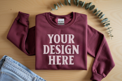 Gildan 18000 Red Folded Flat Lay Mockups Product Image 1