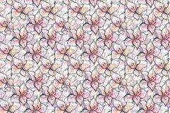 Watercolor alstroemeria floral seamless pattern textile Product Image 2