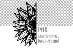 Half sunflower SVG Sunflower PNG Sunflower clipart Cutting Product Image 2