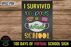 I Survived 100 Days I 100 Days of School Sign Product Image 1