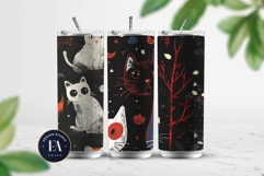 Spooky Cat Seamless Pattern | Scary Cat Digital Paper Product Image 2