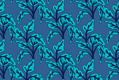 Botanical floral seamless pattern with leaves vector illustr Product Image 1