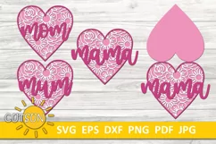 Mom | Mum | Mama Papercut card | Floral heart mother's day Product Image 1