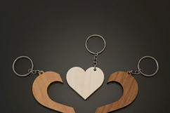 Family Puzzle Heart Keychain Laser Cut File Personalized Woo Product Image 8