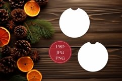 Christmas Car Coasters Mock Up PNG, Winter Flat Lay Mockup Product Image 1