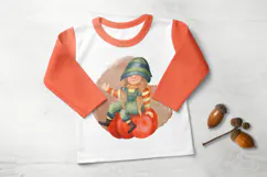 Autumn Gnomes Watercolor Clipart PNG Product Image 5