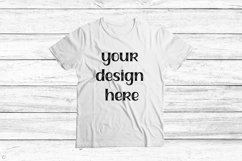 White Shirt Flat Lay | Gildan T-shirt Mockup Product Image 1