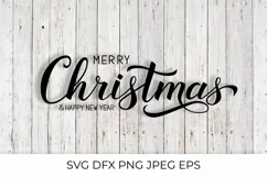 Merry Christmas and Happy New Year. Holidays quote SVG Product Image 1