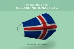 Medical Mask with hungary iceland indonesia iran Nation Flag Product Image 3