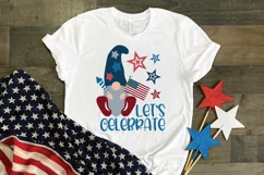 Let's Celebrate SVG Cut File - Patriotic Gnome SVG DXF EPS Product Image 2