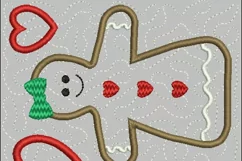 Gingerbread Friends Mug Rug or Doorknob Hanger Pattern - Machine Embroidery & Applique Product Image 3