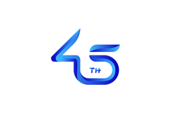 45th anniversary logo gradient blue template number vector Product Image 1