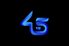45th anniversary logo gradient blue template number vector Product Image 2
