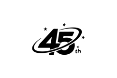 45th Anniversary Logo with Orbit and Stars Design Product Image 1